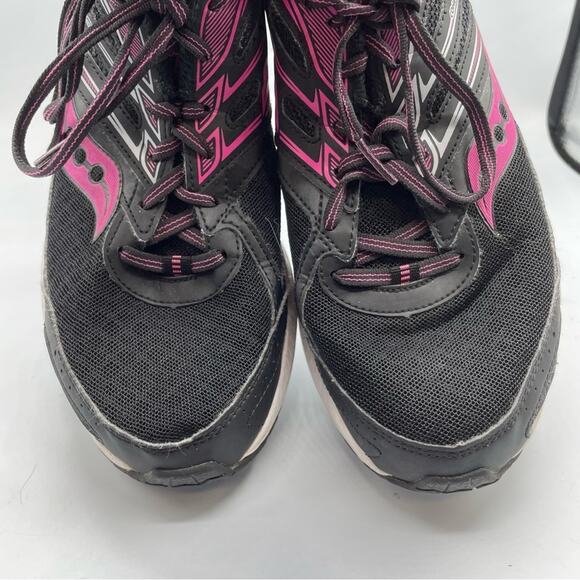 Saucony Cohesion 13 Black & Hot Pink Womens Running Shoes Sneakers 8.5 - Picture 3 of 10